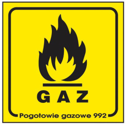 Znak uzupełniający - gaz 