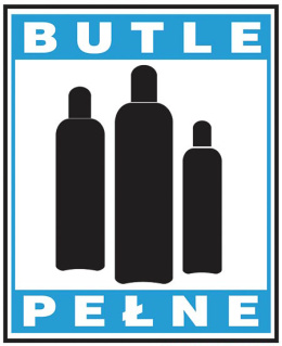 Znak uzupełniajacy - gaz "Butle pełne" 150 x 205 mm