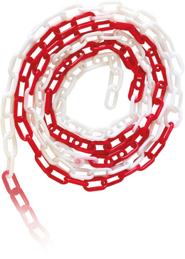 Łańcuch plastikowy biało-czerwony długość 1 m