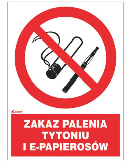 Znak ochrony PPOŻ. „Zakaz palenia tytoniu i e-papi
