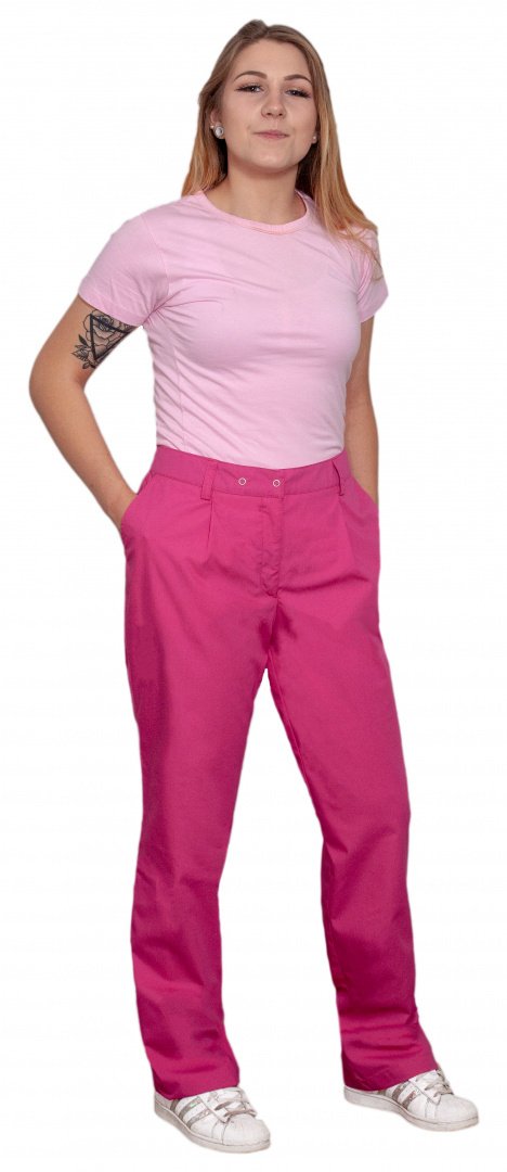 Spodnie damskie do pasa różowe