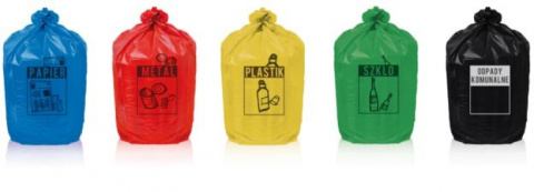 Worki 120L 10 szt żółte + nadruk z taśmą