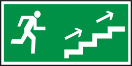 Znak ewakuacyjny „Kier.do wyj. drogi schodami