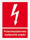 Znak ochrony ppoż.„Przeciwpożarowy wyłącznik prądu