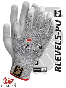 Rękawice antyprzecięciowe poliur RLEVEL5-PU BWS 10