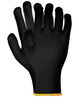 Rękawice ochronne z mikronakropieniem czarne rozm. 7 Reis