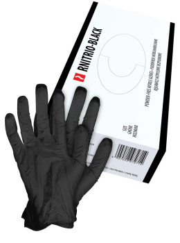 Rękawice nitrylowe bezpudrowe czarne 100 szt. rozm. XL Reis