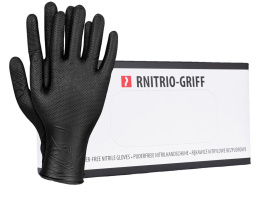 Rękawice nitrylowe z wypustkami czarne 50 szt. rozm. XL Reis