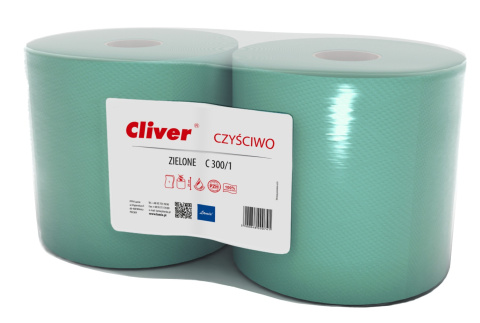 Czyściwo przemysłowe w roli makulatura 300 m zielone Cliver