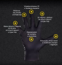 Rękawice nitrylowe czarne BARDZO GRUBE 90 szt. rozm. XL ProMates