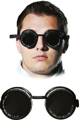 Gogle okulary spawalnicze z okrągłymi szybami na elastycznym regulowanym pasku