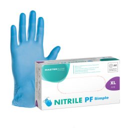 Rękawice nitrylowe bezpudrowe niebieskie rozm. XL 100 szt. Master glove