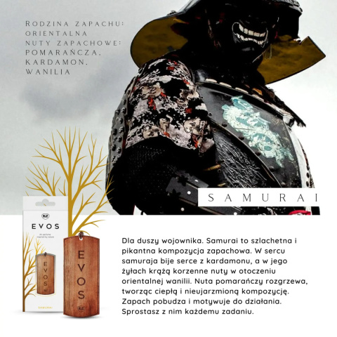 Zapach do auta zawieszka drewniana EVOS Samurai K2