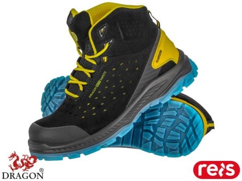 Trzewiki bezpieczne HARPOON S1PS SR FO - zamszowe, kompozytowy podnosek REIS