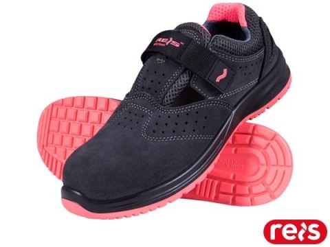 Buty Bezpieczne STORK Sandały S1 SRC | Metal Free | Zamsz, Siatka | Rzep | Przewiewne REIS