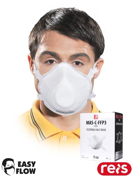 Półmaska Ochronna FFP3 Bez Metalowych Elementów, 20 szt. REIS