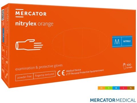 Rękawice nitrylex® green - bezpudrowe, mikroteksturowane 8% Vat 100 szt. MERCATOR MEDICAL