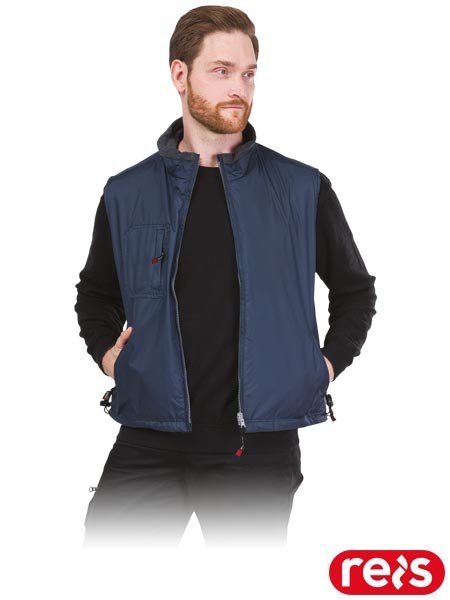 Męski Bezrękawnik Dwustronny – Polarowy, z Kieszeniami na Suwak REIS