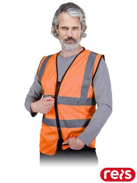 Kamizelka Ostrzegawcza z Siateczki, Zapięcie na Suwak, Norma EN ISO 20471 REIS