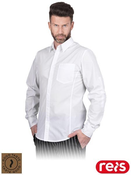 Męska Koszula Poliester/Bawełna – Długi Rękaw z Funkcją Podwinięcia REIS
