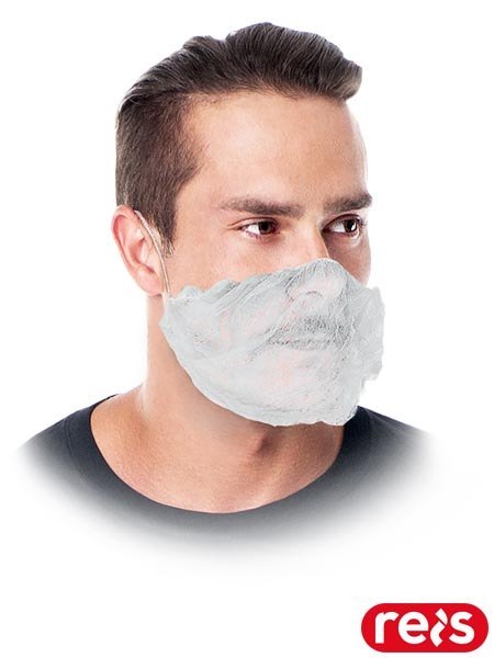 Osłona Ust i Brody Jednorazowa 100 szt. | Polipropylen 10 g/m² | Osłona Brody na Gumkę | Gastro, Medycyna