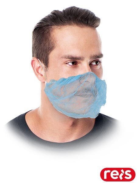 Osłona Ust i Brody Jednorazowa 100 szt. | Polipropylen 10 g/m² | Osłona Brody na Gumkę | Gastro, Medycyna