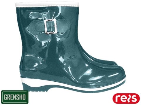 Buty damskie krótkie MORNING – Wodoodporne trzewiki z PCV, modne na deszczREIS