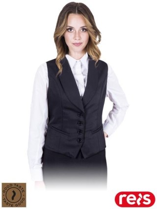 Kamizelka damska wizytowa - 4 guziki, kieszeń REIS