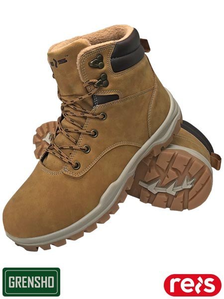 Buty Damskie ASPEN - Ocieplane Trzewiki ze Skóry Syntetycznej REIS