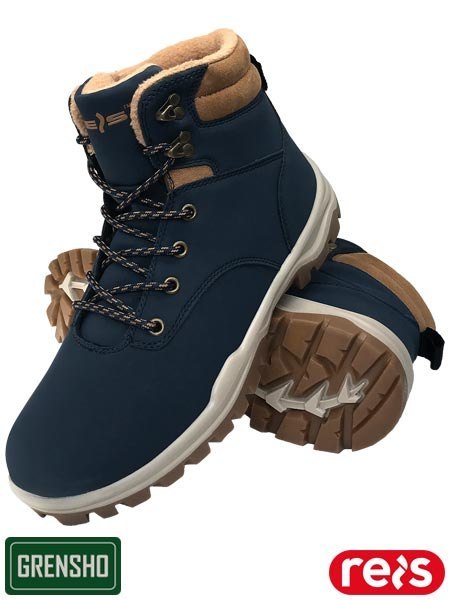 Buty Damskie ASPEN - Ocieplane Trzewiki ze Skóry Syntetycznej REIS