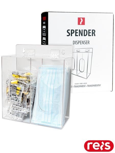 Dwukomorowy Dyspenser Akrylowy na Środki Ochrony REIS