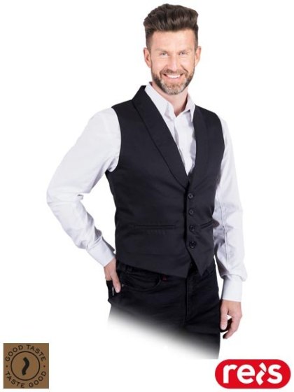 Kamizelka męska wizytowa - 4 guziki, patki REIS