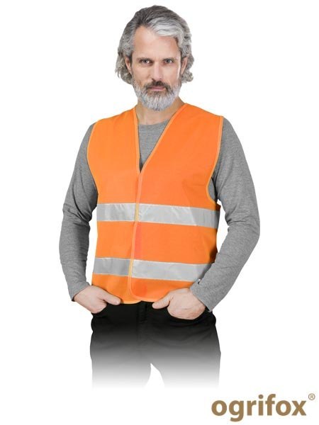 Kamizelka Odblaskowa z Dzianiny – Zapięcie na Rzep, dla Drogowców OGRIFOX