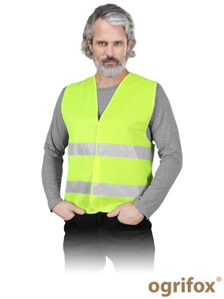 Kamizelka Odblaskowa z Dzianiny – Zapięcie na Rzep, dla Drogowców OGRIFOX