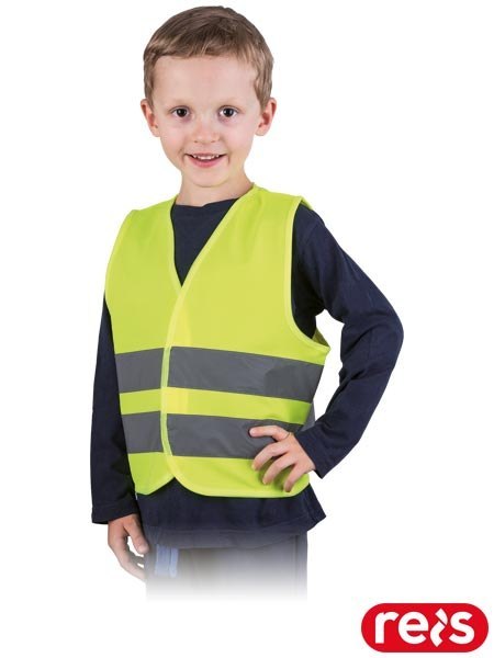 Dziecięca Kamizelka Odblaskowa – Lekka, z Rzepem, Dwa Rozmiary REIS