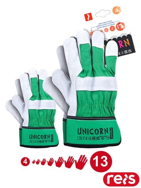 Wytrzymałe Rękawice Robocze - Skóra Bydlęca, Usztywniony Mankiet REIS