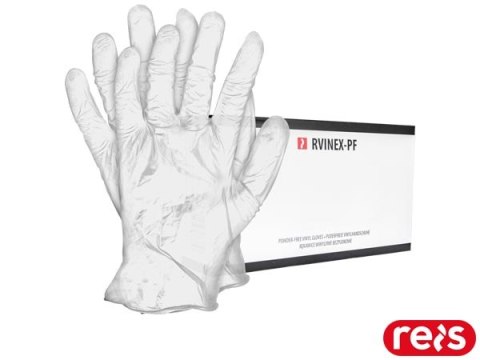 Rękawice Winylowe Bezpudrowe 100 szt., Dopuszczone do Kontaktu z Żywnością REIS