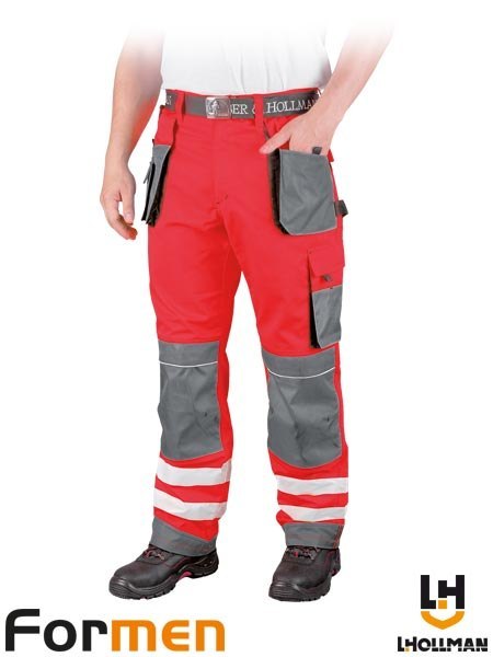 Spodnie Ochronne FORMEN Męskie Liczne Kieszenie Gumka w Pasie L.HOLLMAN