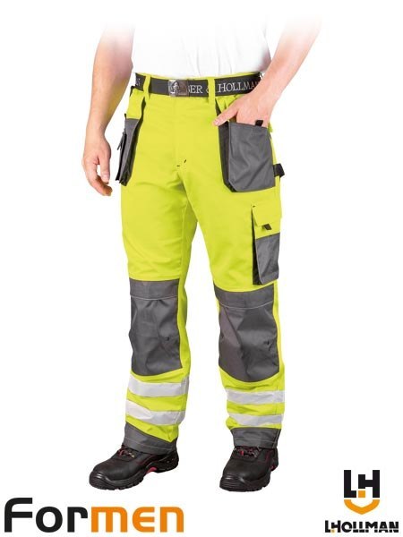 Spodnie Ochronne FORMEN Męskie Liczne Kieszenie Gumka w Pasie L.HOLLMAN