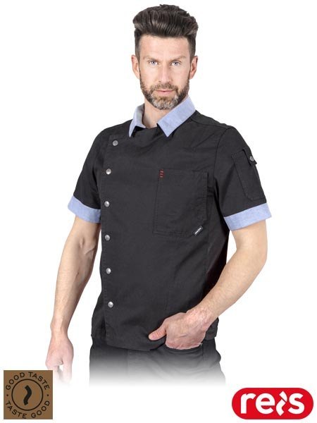Męska Bluza Kucharska Bawełniana – Krótki Rękaw z Wentylacją i Funkcjonalnymi Kieszeniami REIS