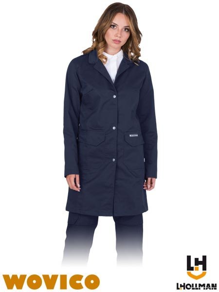 Damski Fartuch Roboczy Poliester Bawełna Zapinany na Napy Kieszenie L.HOLLMAN