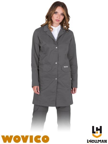 Damski Fartuch Roboczy Poliester Bawełna Zapinany na Napy Kieszenie L.HOLLMAN