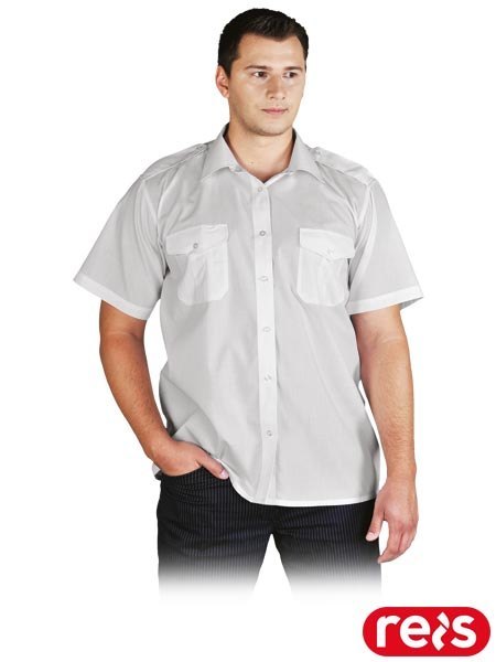 Koszula Męska Krótki Rękaw Poliester/Bawełna – Lekkość i Funkcjonalność z Pagonami REIS