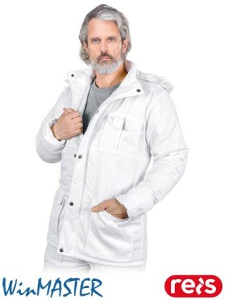 Kurtka Zimowa Męska Przedłużana Ocieplana z Kapturem na Zamek Napy REIS