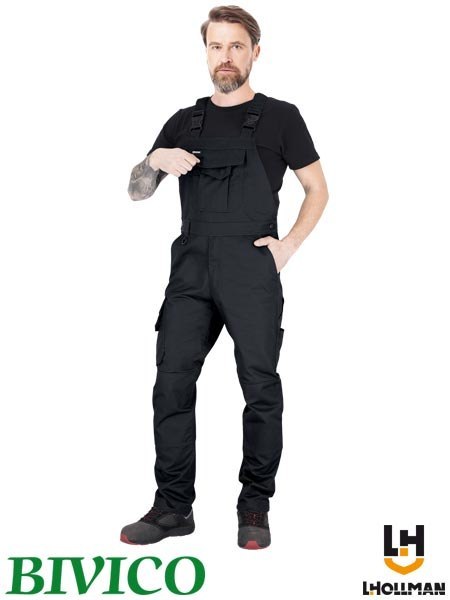 Ogrodniczki ochronne męskie - Regulowane szelki, kieszeń na klucze L.HOLLMAN