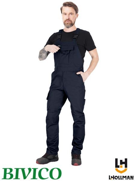 Ogrodniczki ochronne męskie - Regulowane szelki, kieszeń na klucze L.HOLLMAN