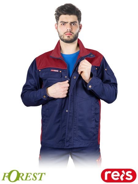 Bluza ochronna FOREST - 6 kieszeni, zapinana na suwak i napy REIS