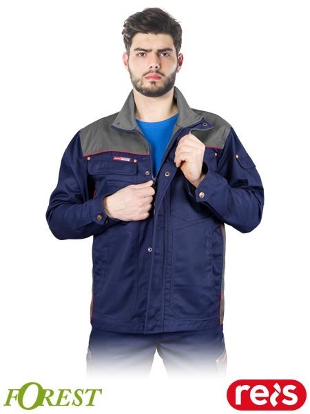 Bluza ochronna FOREST - 6 kieszeni, zapinana na suwak i napy REIS