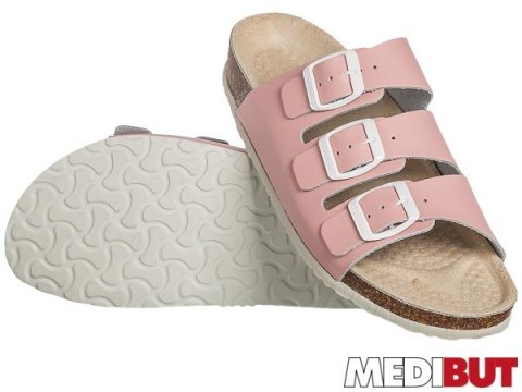 Obuwie Medyczne na Korku | Skóra Dezynfekowalna | 3 Paski | EN 20347 MEDIBUT