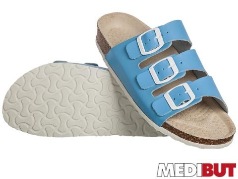 Obuwie Medyczne na Korku | Skóra Dezynfekowalna | 3 Paski | EN 20347 MEDIBUT